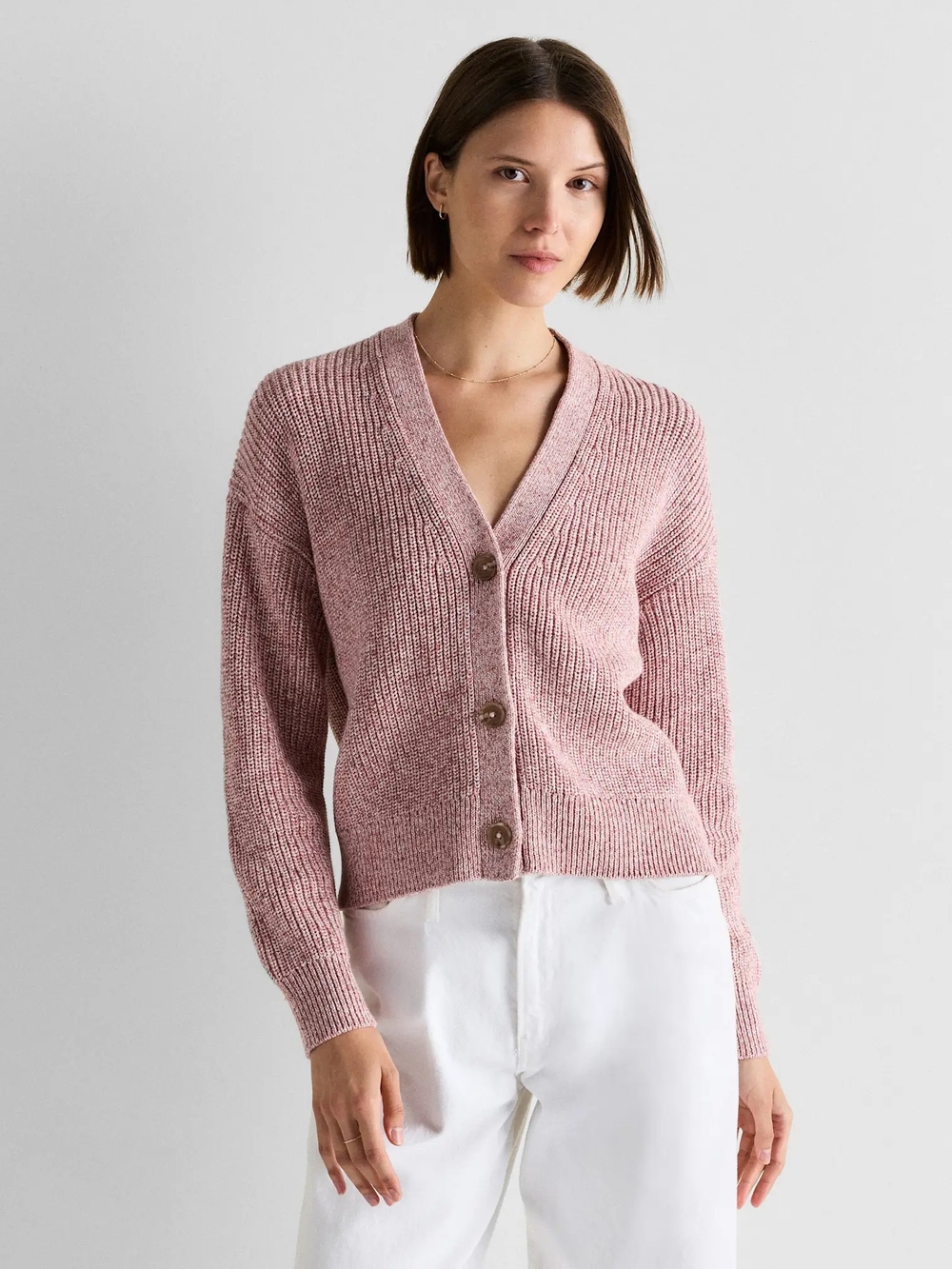 NWT Quince 100% Organic Cotton Fisherman Boxy Cropped Cardigan